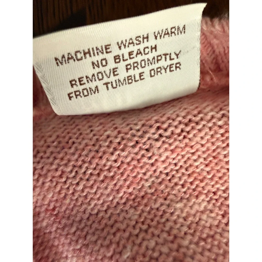 Hush Puppies Pink‎ Knit Button Up Sweater Vest Basset Hound Dog Patch Cardigan